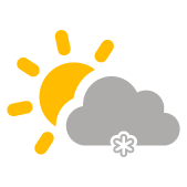 scattered clouds and sleet